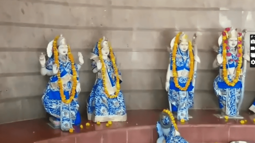 Idols of Ram Sita and Laxhman in Lalita Devi Temple